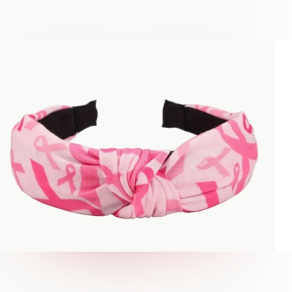 Cancer Awareness headband- pink bows